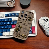 For Motorola MOTO G86 G06 G85 G64 G54 E15 Brown Flower Silicone Casing Full Coverage Protective Case