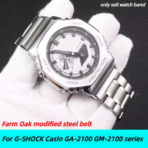GA2100 watchband For Casio G-SHOCK GA-2100 GA-2110 GM2100 GM-5600 Modified solid stainless steel wat