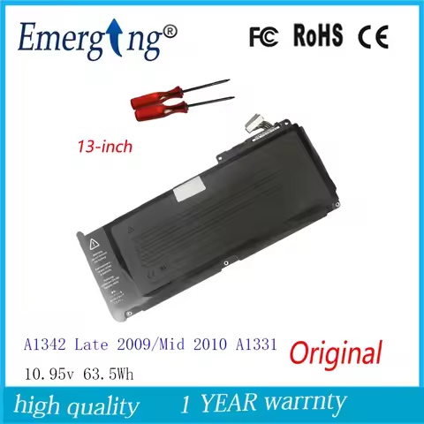 10.95v 63.5Wh New Original A1331 Laptop Battery for Apple MacBook Pro 13" A1342 Late 2009/Mid 2010 W