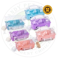 Sangkar Hamster Mewah / Luxury Hamster Cage with External Bathroom & Running Wheel - (Plastic / Wire