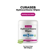 Curaseb Hydro-cortisone Wipes - Soothing Itch Relief for Cats & Dogs