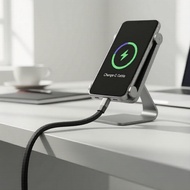 5ft 240W Flat Right-Angle USB-C to USB-C Charging Cable with Invisible Stand for iPhone 17/Samsung G