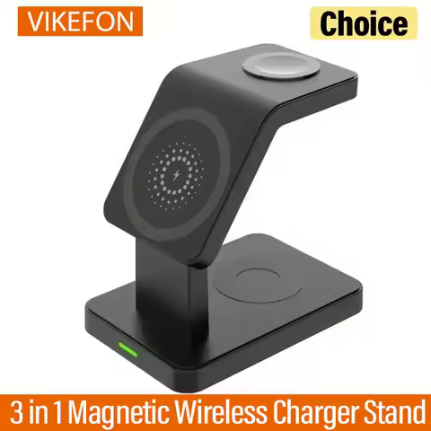 3 In 1 Magnetic Wireless Charger Stand for iPhone 15 14 13 12 Pro Max Apple Watch 1-8 AirPods Macsaf