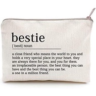 Bestie Makeup Case Best Friend Cosmetic Bag for Her for Sister Birthday Toiletry Bag Gift Motivation