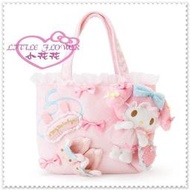 小花花日本精品♥ Hello Kitty 美樂蒂手提包 手提袋 夢絲帶 粉色小兔拖鞋愛心42125105