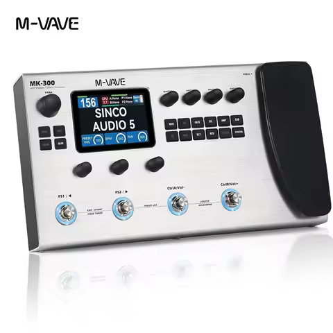 M-VAVE MK-300 Multi-Effects Processor Pedal: 3.5" LCD, 320+ Effects, 160 Presets, Looper, Drum Machi
