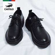 Cadilla Crocodile Spring Men's Shoes 2022 New Style Black Leather Business Casual Formal Wear Office Overalls卡帝乐鳄鱼春季男鞋2022新款男士黑色皮鞋商务休闲正装上班工装鞋Kasut krokodil kartil lelaki musim semi 2022 kasut kulit hitam lelaki baru perniagaan pakaian biasa pakaian kerja