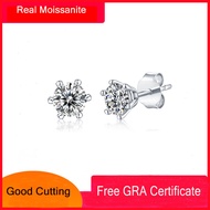 0.5 Carat 1 Carat Real Genuine Original Moissanite with Free GRA Certificate Stud Earrings for Women