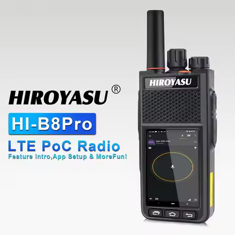 HIROYASU HI-B8Pro PoC Network Walkie Talkie 2GB RAM 16GB ROM 2.4-Inch Touchscreen Android9.0 OS 2G 3