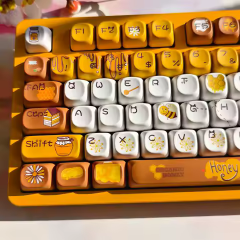 MAIMOOO Honey Brewing Time Keycap Cherry Xda Moa Cute Yellow Autumn Bee 129Keys Keycap Set For DIY A