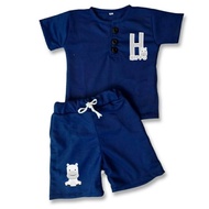 setelan anak kiano set motif hewan dan kendaraan baju laki laki perempuan usia 1-5tahun