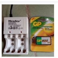 Maxday Standard Charger Rechargeable Battery Universal for AA /AA a /9V MD812B