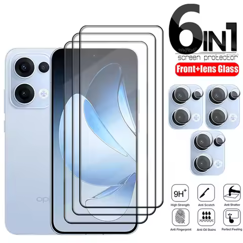 6-in-1 For OPPO Reno 13 Glass Reno 13 Tempered Glass Protective 9H Full Glue Cover Screen Protector 