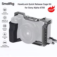 SmallRig A6700 Cage HawkLock Quick Release Cage Kit for Sony Alpha 6700 w Silicone Grip & Cable Clam