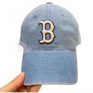MLB - 韓國MLB帽 淺牛仔B標棒球帽遮陽帽