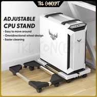 Adjustable CPU Stand Wheel Roda 360 Rotating PC Tray Desktop Rack Computer Case Holder Trolley Rolle