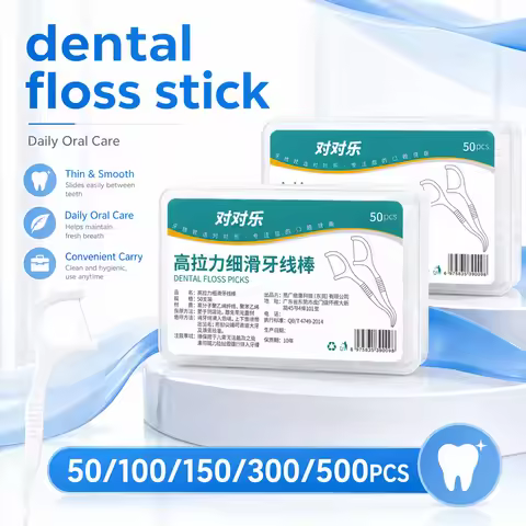50/100/150/500pcs Portable Disposable Dental Floss Plastic Toothpick High-Pressure Dental Floss Stic