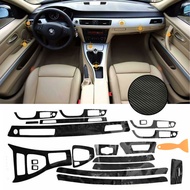 Car 5D Panel Frame Stickers Set Carbon Fiber For BMW 3 Series E90 E92 E93 2005-12 Cover Anti Scratch Interior Accessorie
