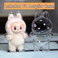 Protective Acrylic Storage Case For Plush Dolls Display Bag For Labubu V1 V2 Sitting Party Doll Acce