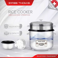 Swiss Thomas 5L Rice Cooker Steamer Multi-function Rice Cooker Non Stick Rice Cooker Periuk Nasi