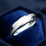 [S412] Men's Wedding Ring – Platinum Palladium White Gold & Silver 950 Original – SAN950