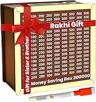 BELOXY Money Saving Box for Kids and Adults | Wooden Money Bank with Lock | Big Size Piggy Bank 2 La