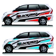 Cutting sticker stripping mobil racing sigra calya avanza blackbird