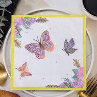 20Pcs/Pack 33*33cm 2-Ply Colored Printed Butterfly Napkins For Party Gathering Decoration Disposable