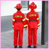 ⚫ ✎ ▘ Fireman Costume for Kids Boy Firefighter Career Guidance Suit Children Cosplay Uniform Christ