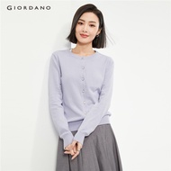 GIORDANO WOMEN 100% cotton crewneck cardigan 18354003