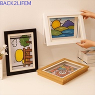 BACK2LIFEM Magnetic Flip Photo Frame, A4/A3 Front Opening Flip Art Photo Frame, Practical Changeable