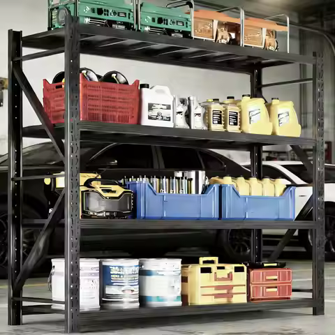 Garage Shelving Units,67" Wide Heavy Duty 4-Tier Metal Storage Shelf with Adjustable Shelves,3000lb 