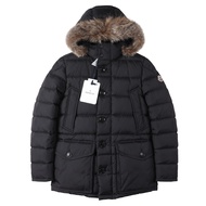 二手MONCLER Clanny Giubbotto 羽絨外套（I20911B52502），黑色尼龍材質，男款
