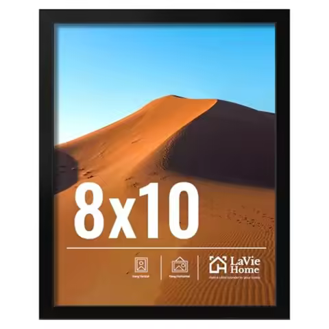 8X10 Picture Frame for Wall Display, 8X10 Black Picture Frame with HD Plexiglas, 8 X 10 Poster Frame