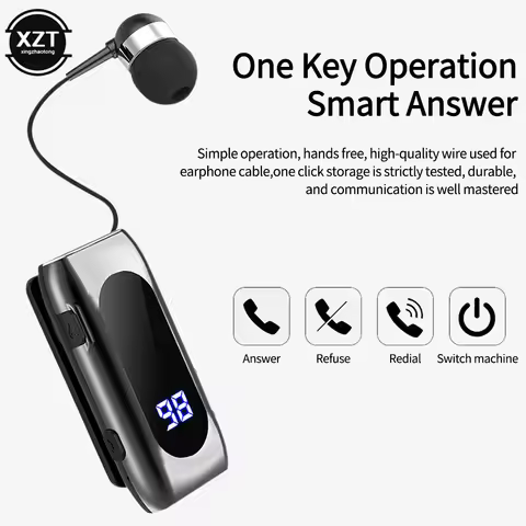 K55 headphones Talk Time 20 Hours Bluetooth Headset BT5.2 Call Remind Vibration Clip Driver Auricula