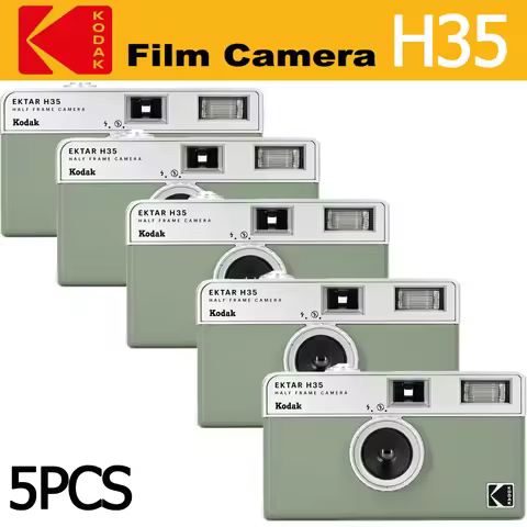 5PCS KODAK EKTAR H35/H35N Half Frame Camera 35mm Film Camera Reusable Film Camera With Flash Light F