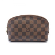 LOUIS VUITTON Pochette 化妝包拉鍊皮夾 N47516 Damier 帆布 Ebene LV