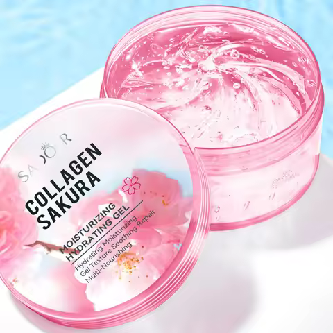 SADOER Sakura Collagen Gel Cream Moisturizing Whitening Face Cream Hydrating Anti Aging Facial Essen