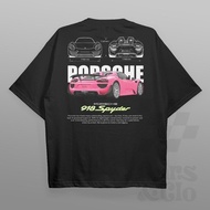 "Porsche racing Car 918"Pattern Printed T-Shirt Loose Comfortable Classic Round Neck Summer Short Sl
