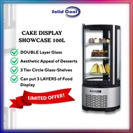 [ SOLID COOL ] CAKE DISPLAY SHOWCASE 100L | Dessert Display Showcase Cylinder Shape Chiller
