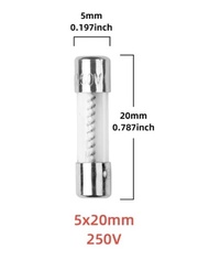 Slow Blow Glass Fuse 5x20 6x30 250V 1A 2A 3A 5A 6A 8A 10A 12A 15A 20A 30A Glass Tube Fuse Fius Kaca
