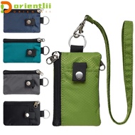 Orientlii Small Wallet - Water-Resistant with RFID Blocking, ID Window & Zip Lanyard
