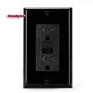 GFCI Outlet 15 Amp, Self-Test GFI Electrical Outlet, Tamper Resistant GFCI Receptacle with Wall Plat