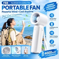 F88 Pocket Handheld Fan 20000RPM High Speed Mini Fan 4000mAh Rechargeable 3 Speed Portable Pocket Fa