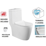 【SG Stock】Local Brand Tornado / Rimless One Piece Toilet Bowl Model D