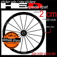 Seli Folding Bike Sticker Rim Sticker Rims Decal Folding Bike HED 2 cm