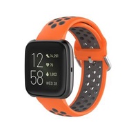 全城熱賣 - 適用於Fitbit Versa 2 / Versa / Versa Lite 23mm表扣運動雙色錶帶（橙灰色）