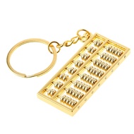 hang qiao shop Creative and Interesting Chinese Abacus Calculator Tool Keychain Key Ring Gold-plated Abacus