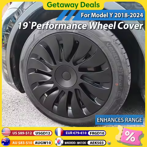 4PCS Hub Cap for Tesla Model Y 19 Inch Performance Full Rims Cover Wheel Cap Hubcap for Gemini Acces