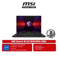 MSI Sword 16 HX B14VFKG-1082 16'' FHD+ 144Hz Gaming Laptop ( i7-14650HX, 16GB D5, 1TB SSD, RTX4060 8